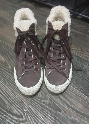 Кеды конверсы на танкетке chuck taylor all star platform plus collar