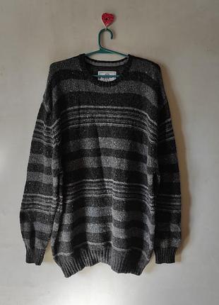 Мужской шерстяной свитер maine new england размер xxxl (3xl / 56-58) в полоску