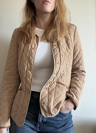 Стьобана куртка massimo dutti бежева, розмір m