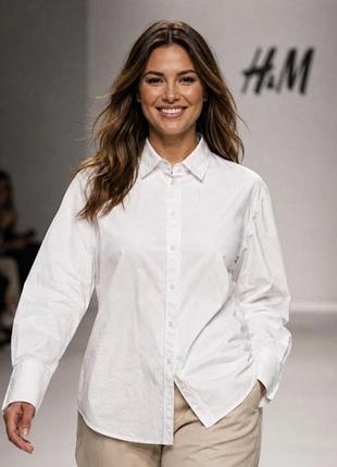 Сорочка жіноча h&m біла xl бавовна
