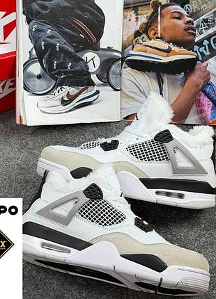 Р.36-40 nike jordan 4 black white мех артикул 1050