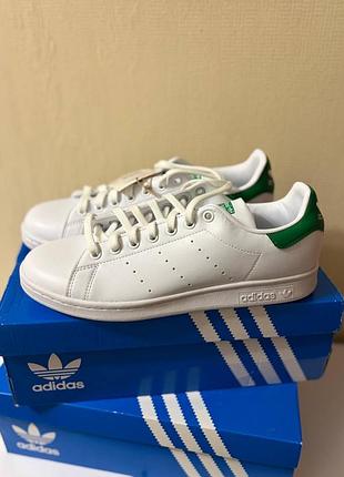 Кросівки унісекс adidas stan smith білі з зеленим 40.5