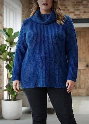 Яскравий в'язаний светр із високим коміром від бренду amisu knitwear,батал 🔥🔥🔥
