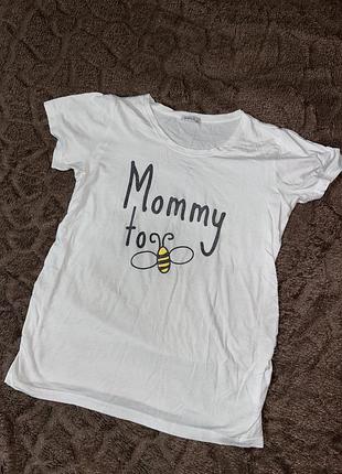 Футболка для вагітних "mommy to bee" busa, білий, розмір 42, б/в