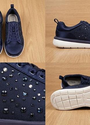 Женские кроссовки/кеды clarks cloudsteppers со стразами, р. 38