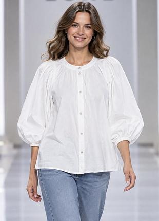 Блуза жіноча h&m біла l віскоза бавовна