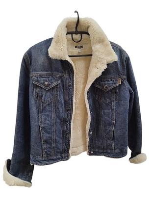 ​вінтажний джинсовий тракер 90-x sherpa moschino jeans (італія )