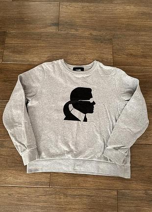 Світшот karl lagerfeld сірий з логотипом, розмір m