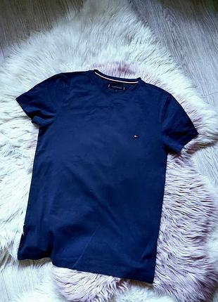 🩵💛💜 базова темно-синя чоловіча футболка tommy hilfiger