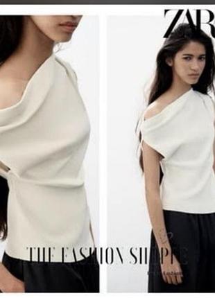 Топ жіночий zara асиметричний білий розмір l