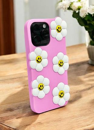 Чохол apple iphone рожевий з квітами