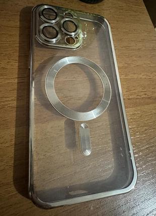 Чохол apple iphone 15 pro max прозорий з magsafe
