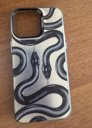 Чохол apple iphone 15 pro max зі зміїним принтом