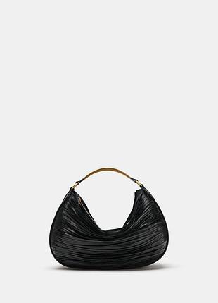 Сумка чорна з металевою ручкою zara new