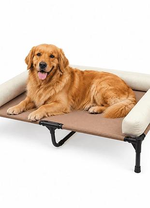 Великий лежак для собаки chongfa xl 109×77×20 см ліжко на ніжках з бортиками переносний гамак шезлонг до 45 кг для дому дачі та