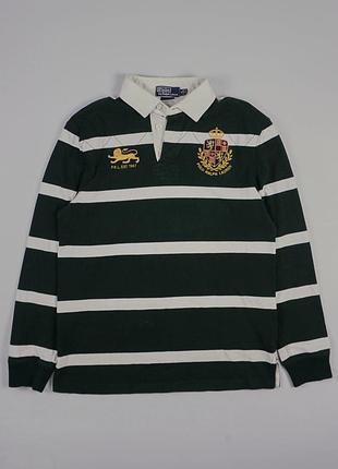 Винтажная регбийка polo ralph lauren lion crest rugby shirt (размер m) / оригинал