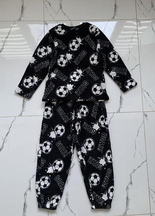 Теплая плюшевая теплая флисовая пижама домашний костюм 7-8-9 лет