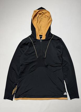Вінтажна спортивна кофта худі adidas response climacool 1/4 zip розмір l