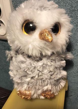 М'яка іграшка сова ty beanie boos owlette (совенок з великими очима) 15 см