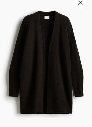 Подовжений кардиган оверсайз жіночий h&m коричневий однотонний розмір l