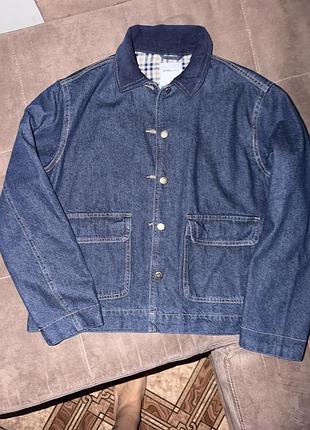 Джинсова boxy куртка, стиль barn jacket sinsay 3