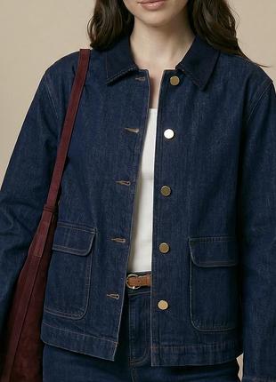 Джинсова boxy куртка, стиль barn jacket sinsay