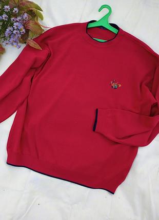 Качественный полушерстяной мужской свитер, джемпер  с вышивкой, xl-2xl.