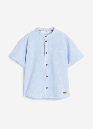 Дитяча сорочка з короткими рукавами з льону та бавовни. uk 5-6y, eur 116