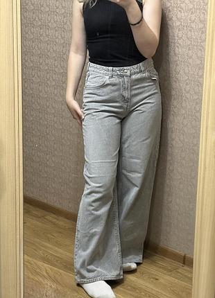 Трендові широкі сірі джинси h&m divided (wide leg / wide high jeans