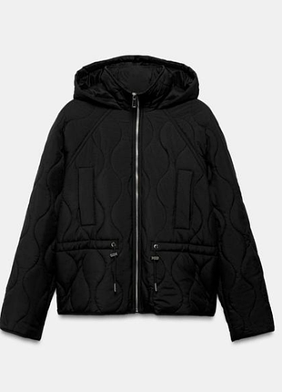 Стьобана куртка з високим коміром zara