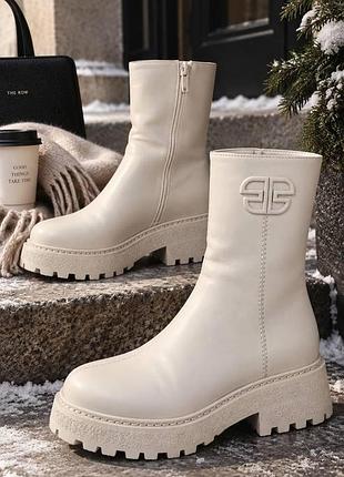 Черевики жіночі trendy натуральне хутро 41 бежеві (b5958-1)