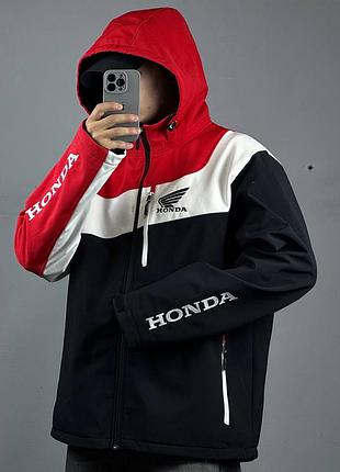 Honda racing soft shell куртка дождевик ветровка софтшел кофта демісезон ветровка хонда мото мотокуртка демисезон подкладка спортивная зима