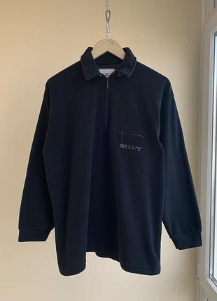 Вінтажна тонка чоловіча фліска silvy winter clothing pocket logo outdoor fleece jacket vintage вінтаж 90х made in italy m