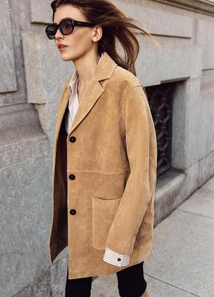Жакет зі 100% шкіри zara