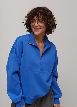 Теплий світшот oversize з вишитим написом 2