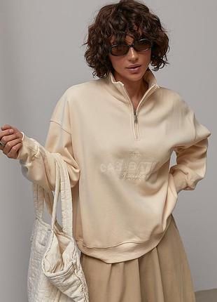 Теплий світшот oversize з вишитим написом