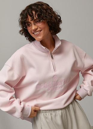 Теплий світшот oversize з вишитим написом