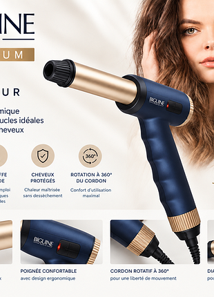 Плойка для волосся biguine paris premium 60w l-shape (франція)
