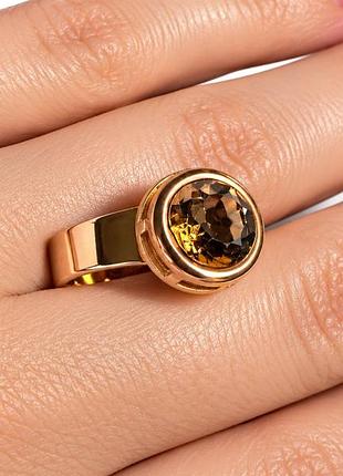 Кільце з латуні з камінцем swarovski