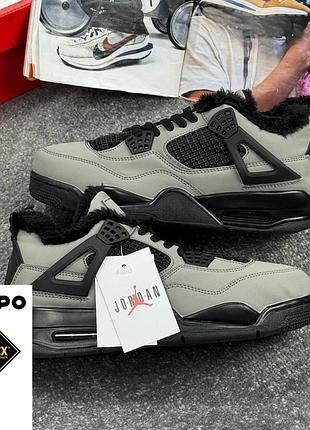 Р.36-45 nike jordan 4 black grey мех артикул 1046