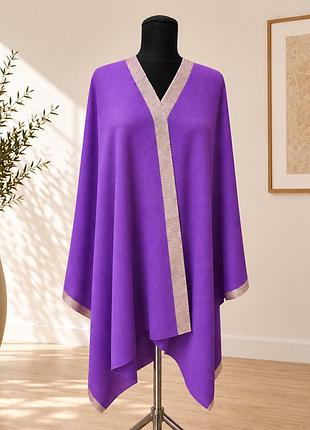 Шаль кашемировая фиолетовая 200х70 см silk route a-3983