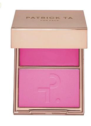 Палетка рум'ян patrick ta double-take creme & powder blush blush duo