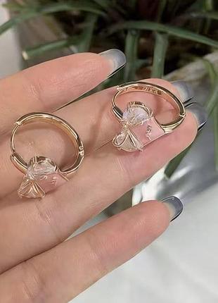 Серьги-кольца с сердечками из медицинской стали stainless steel