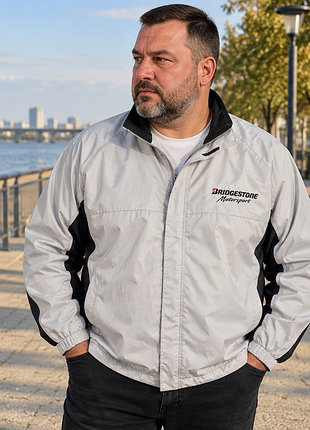 Мужская ветровка bridgestone motorsport серебристая l–xl racing jacket