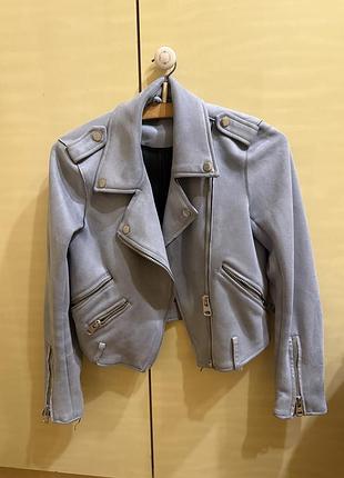Жіноча куртка zara косуха сіра