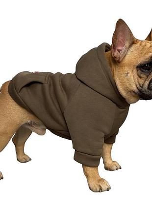 Кофта для котів та собак diego hoodie утеплена, розмір хxl хакі