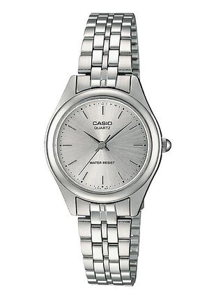 Жіночий годинник casio ltp-1129a-7a сталевий браслет сріблястий циферблат