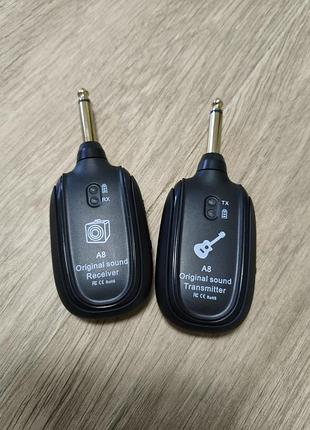 Бездротова радіосистема для гітари a8 original sound (передавач і приймач jack 6.35 мм)