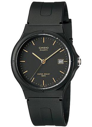 Чоловічий годинник casio mw-59-1e полімерний ремінець чорний циферблат