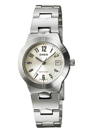 Жіночий годинник casio ltp-1241d-7a2 сталевий браслет сріблястий циферблат